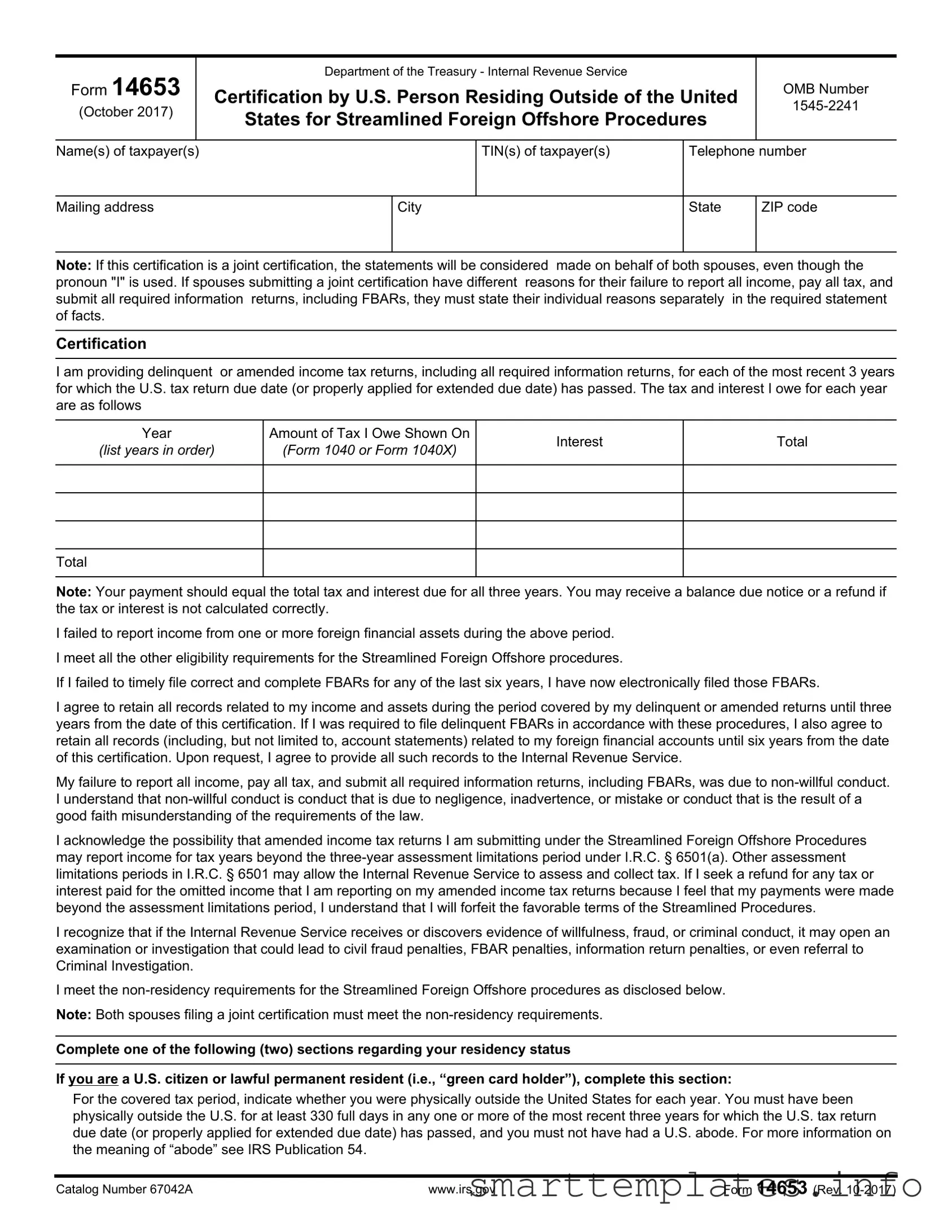 Fill in a Valid 14653 Form
