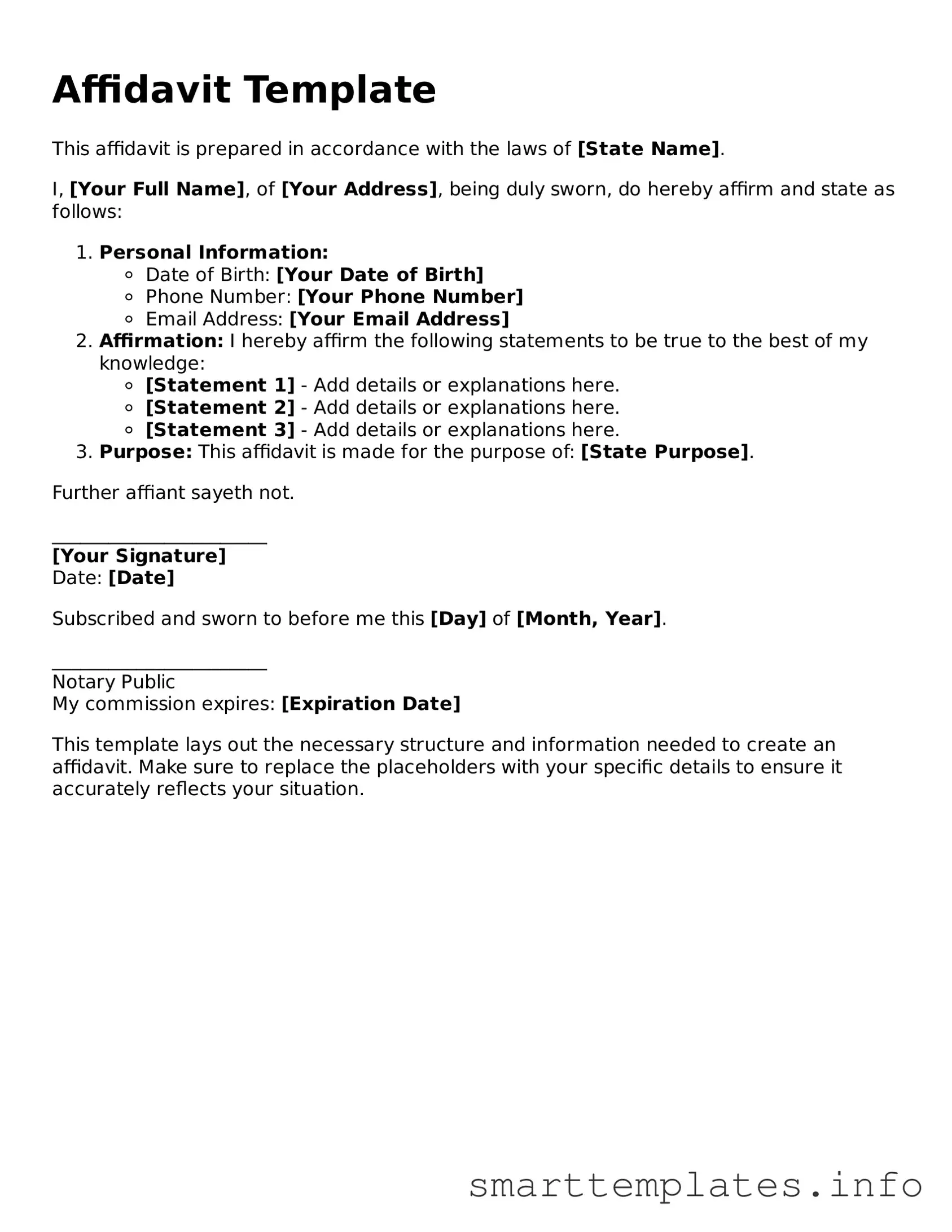 Attorney-Approved Affidavit Template