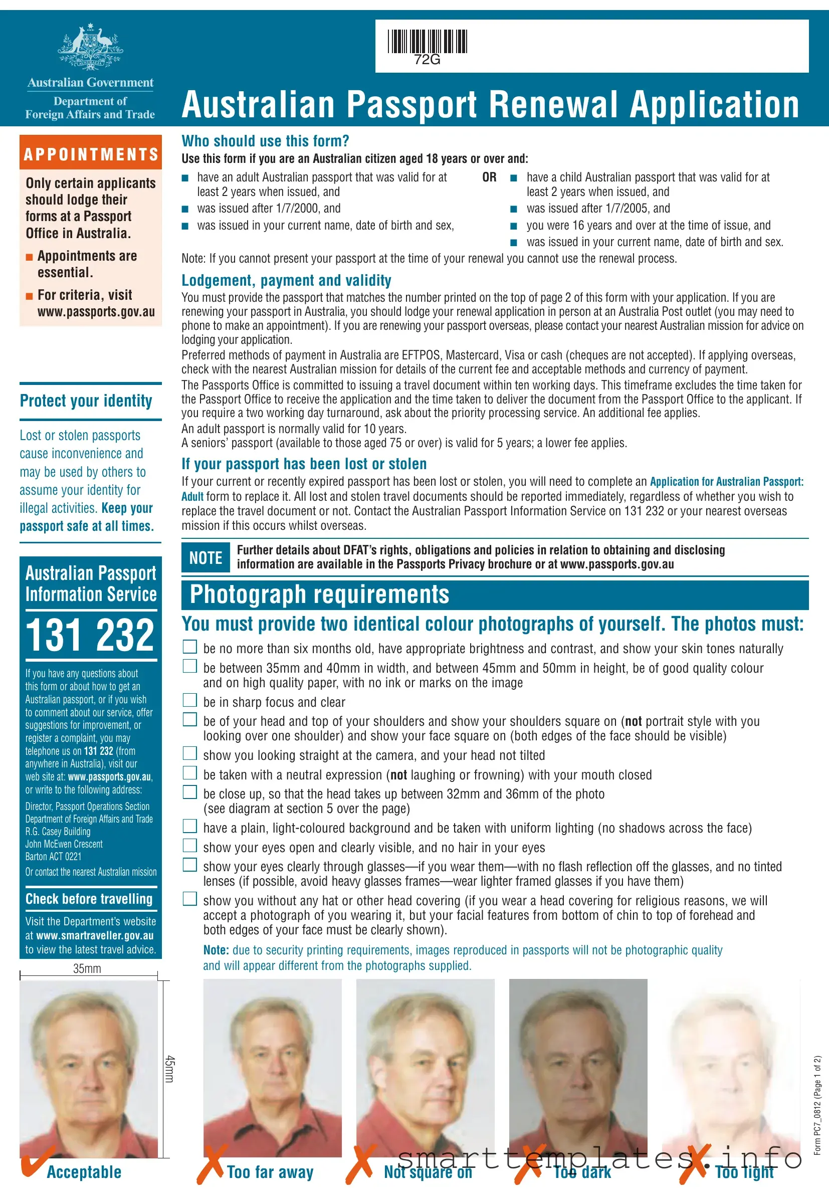 Fill in a Valid Australian Passport Renewal Form