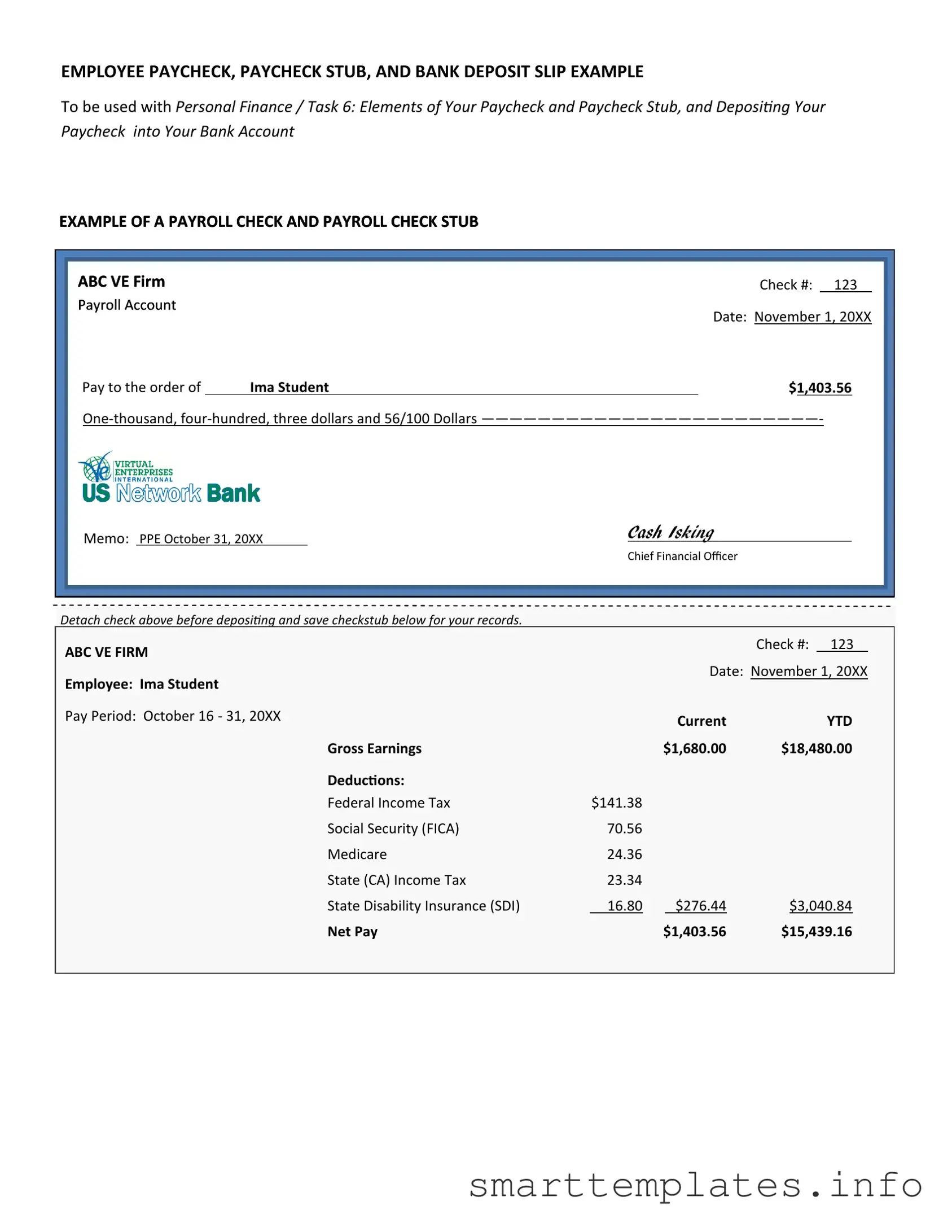 Fill in a Valid Payroll Check Form