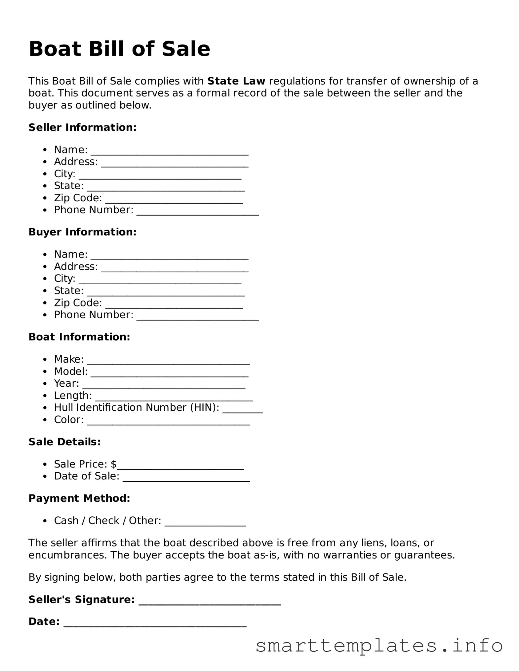 Attorney-Approved Boat Bill of Sale Template