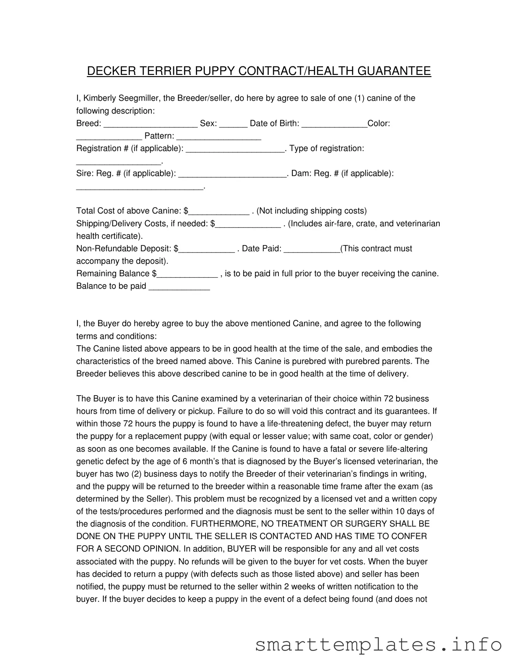 Fill in a Valid Health Guarantee Form
