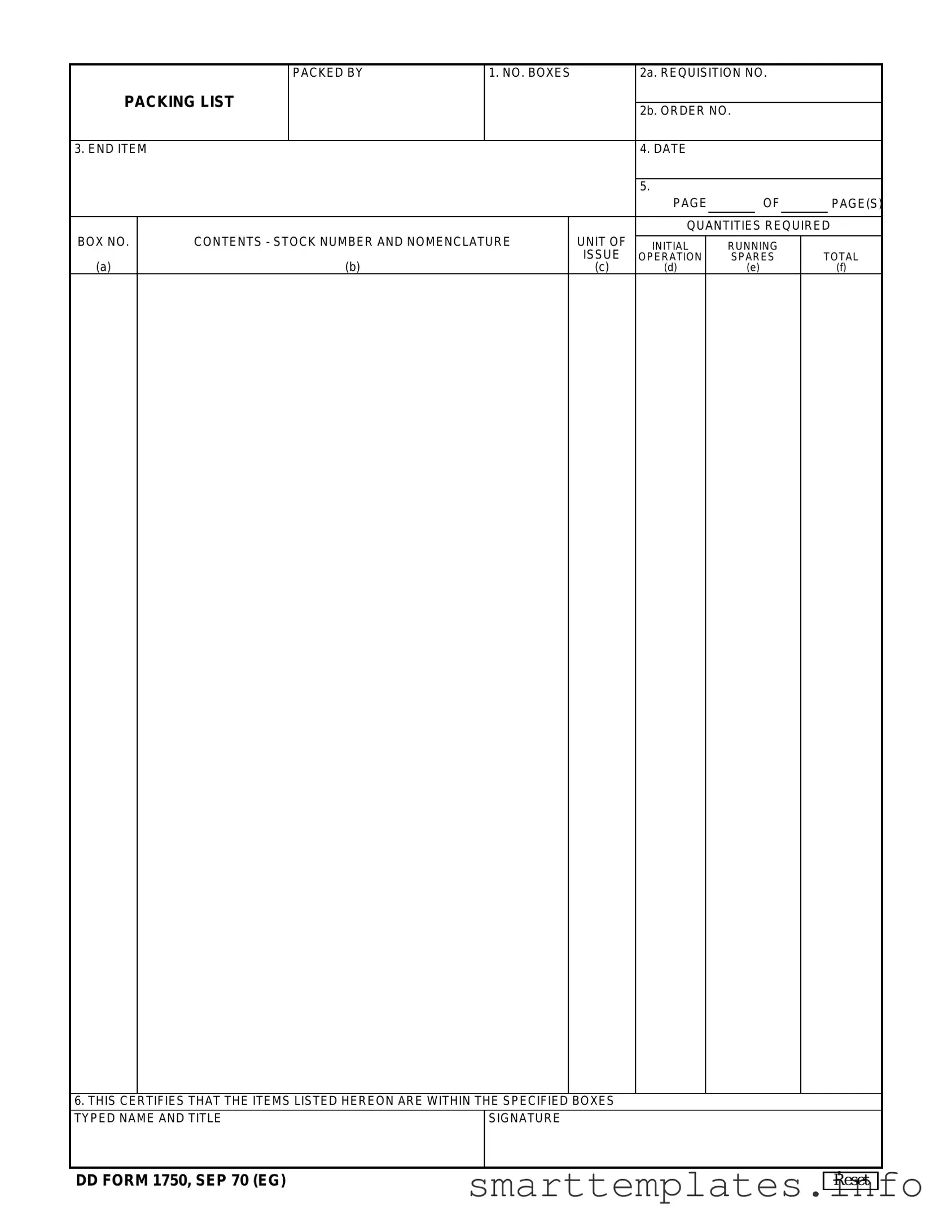 Fill in a Valid Dd 1750 Form