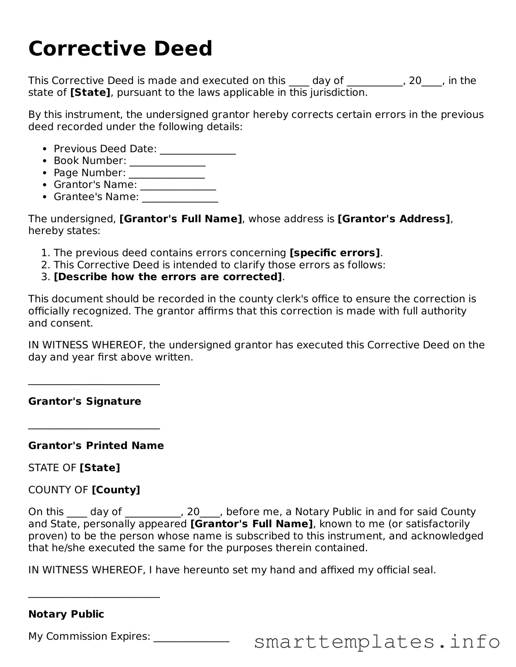 Attorney-Approved Corrective Deed Template