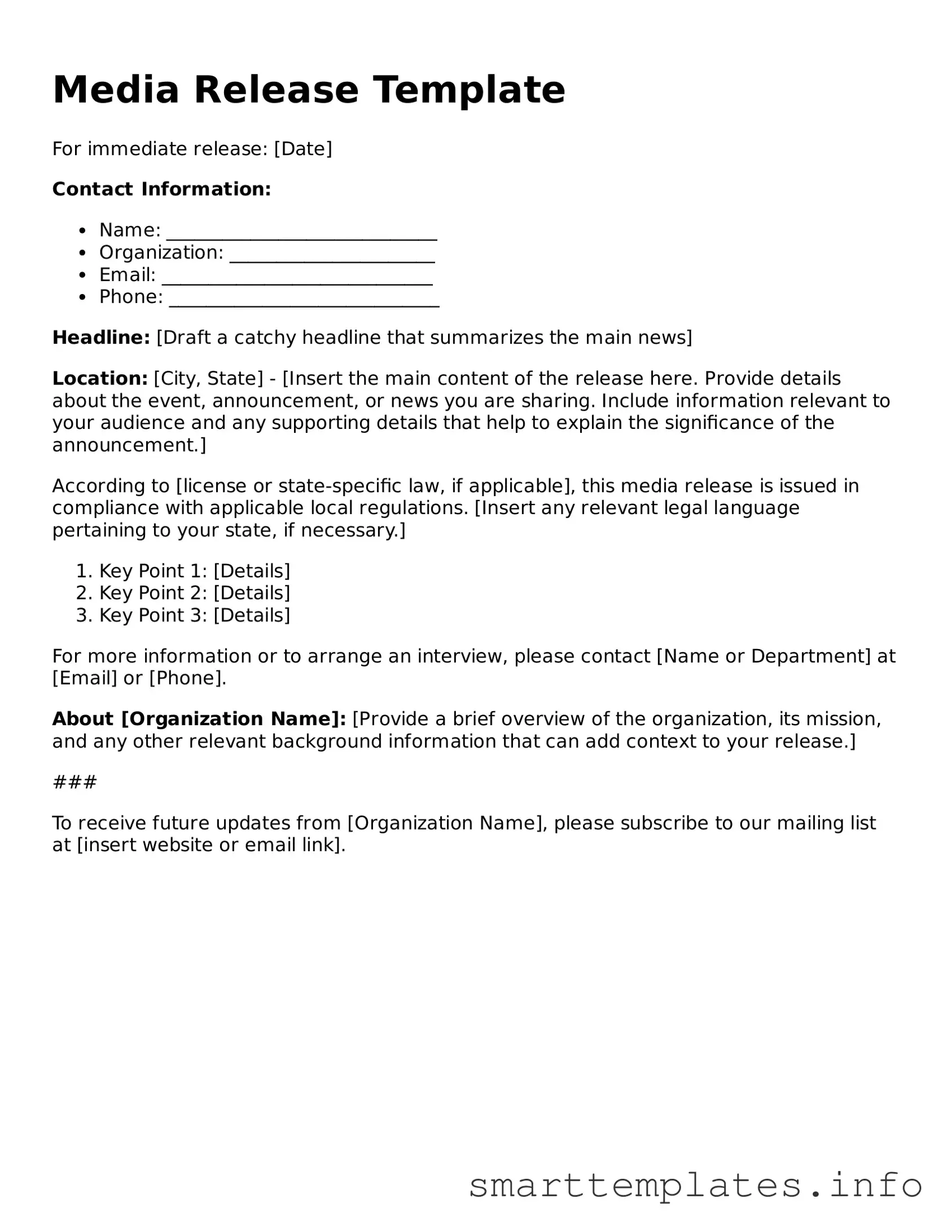 Attorney-Approved Media Release Template