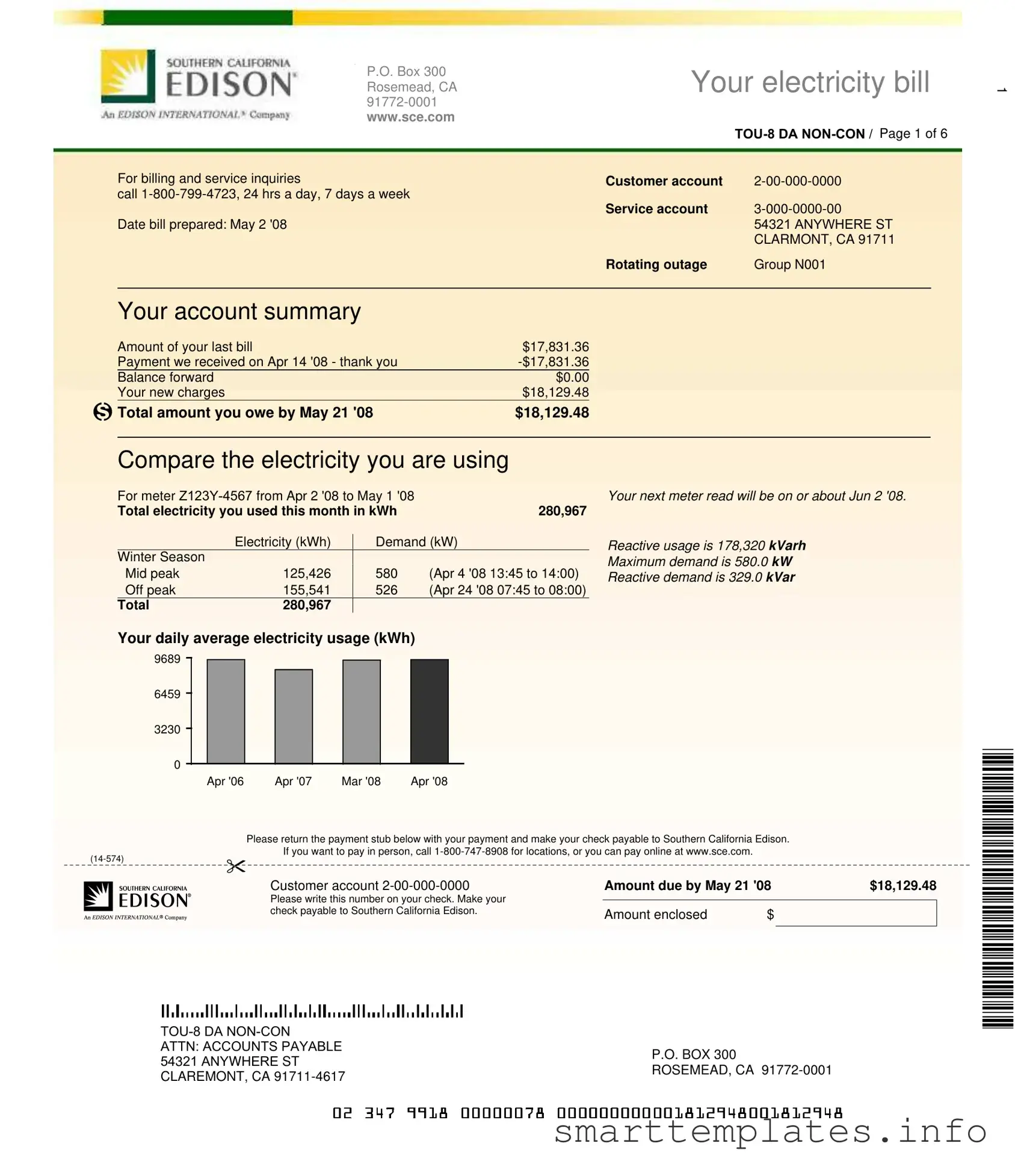 Fill in a Valid Edison Electricity Bill Form
