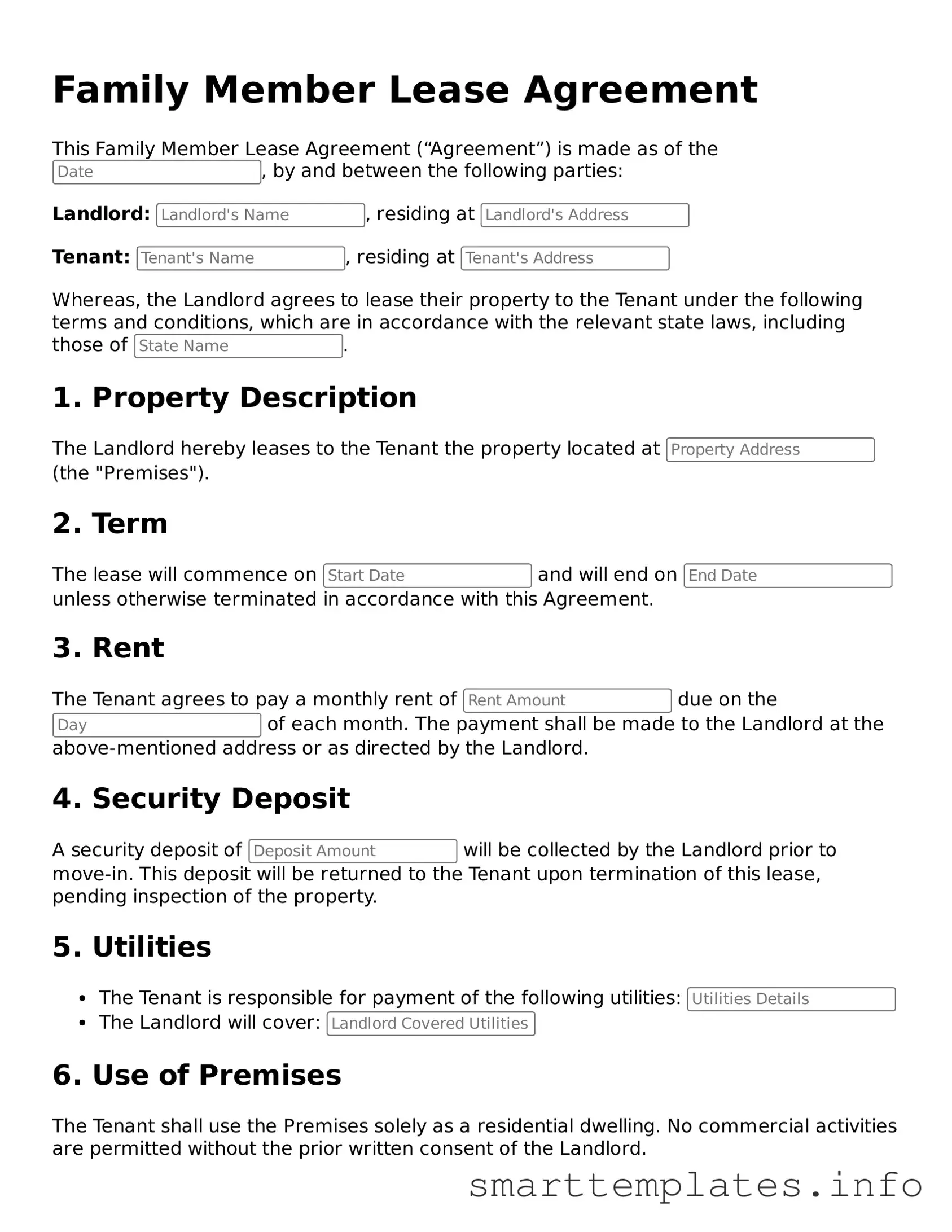 Attorney-Approved Family Member Lease Agreement Template