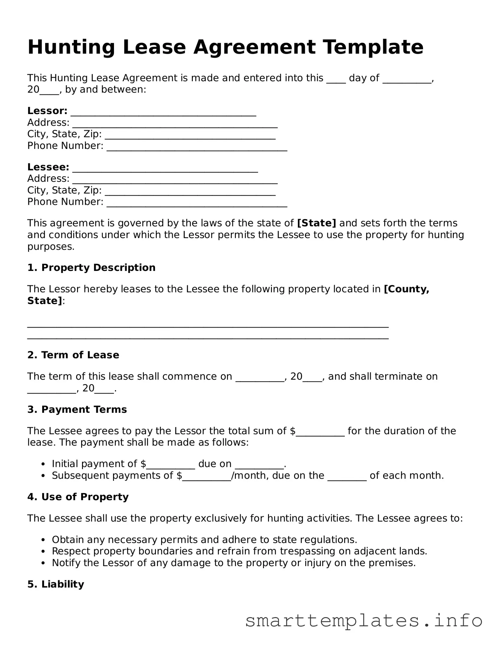 Attorney-Approved Hunting Lease Agreement Template
