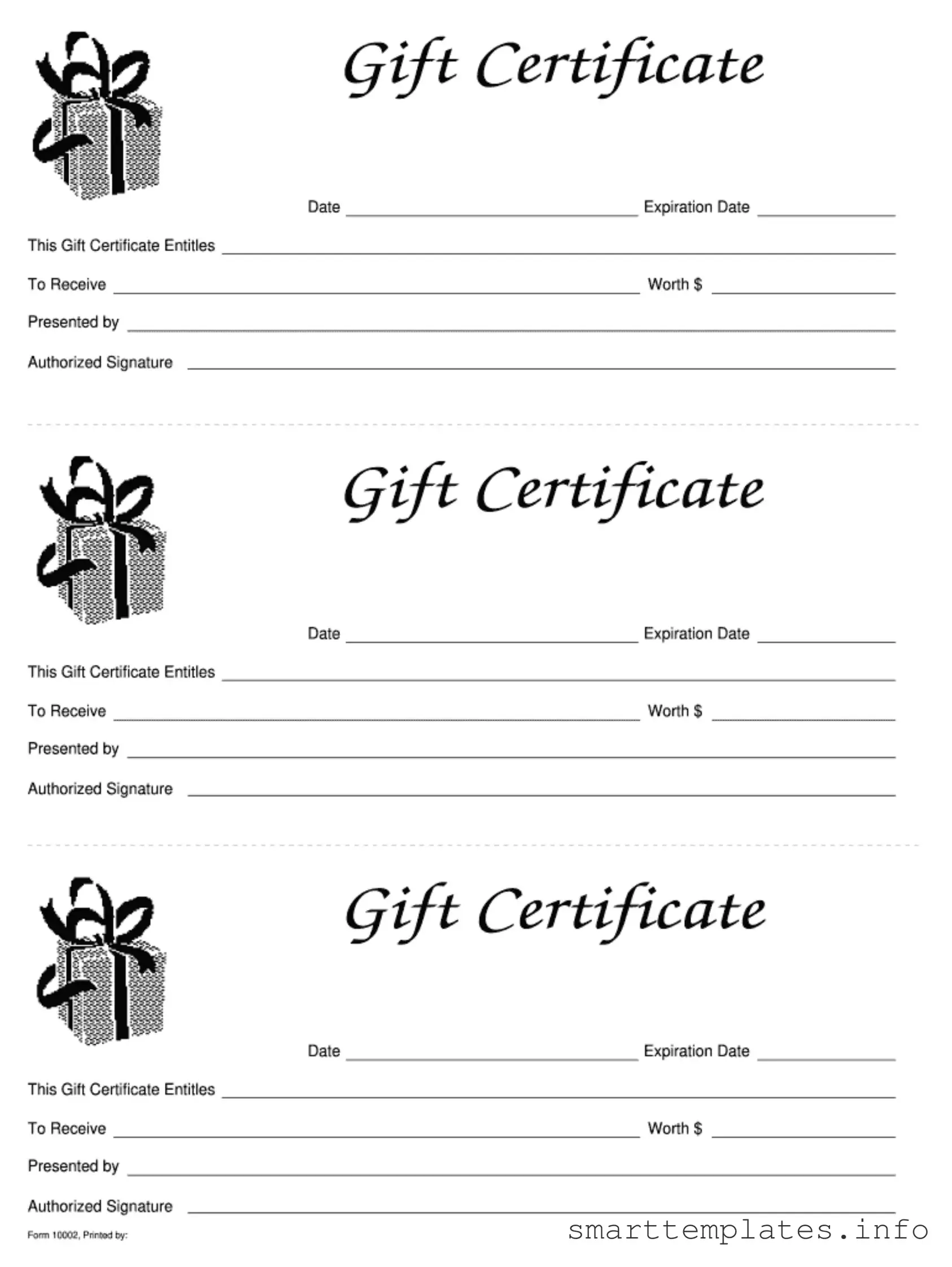Fill in a Valid Gift Certificate Form