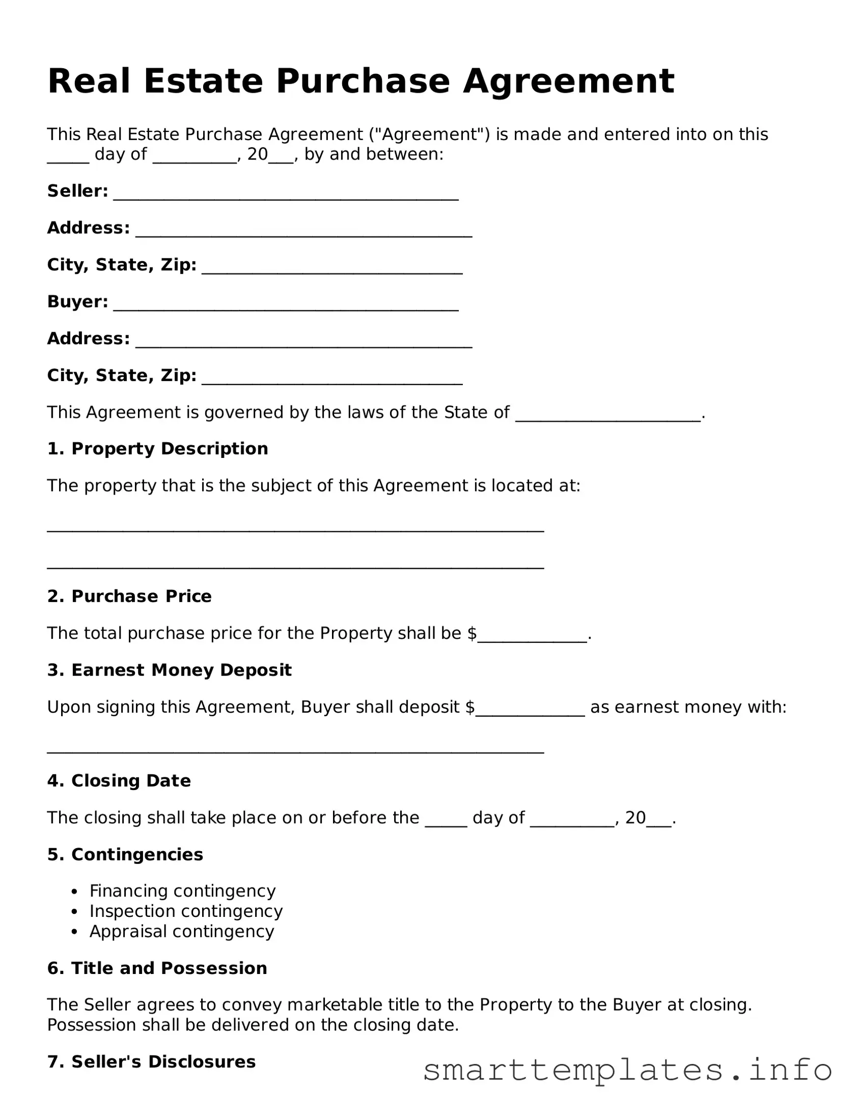 Attorney-Approved Real Estate Purchase Agreement Template