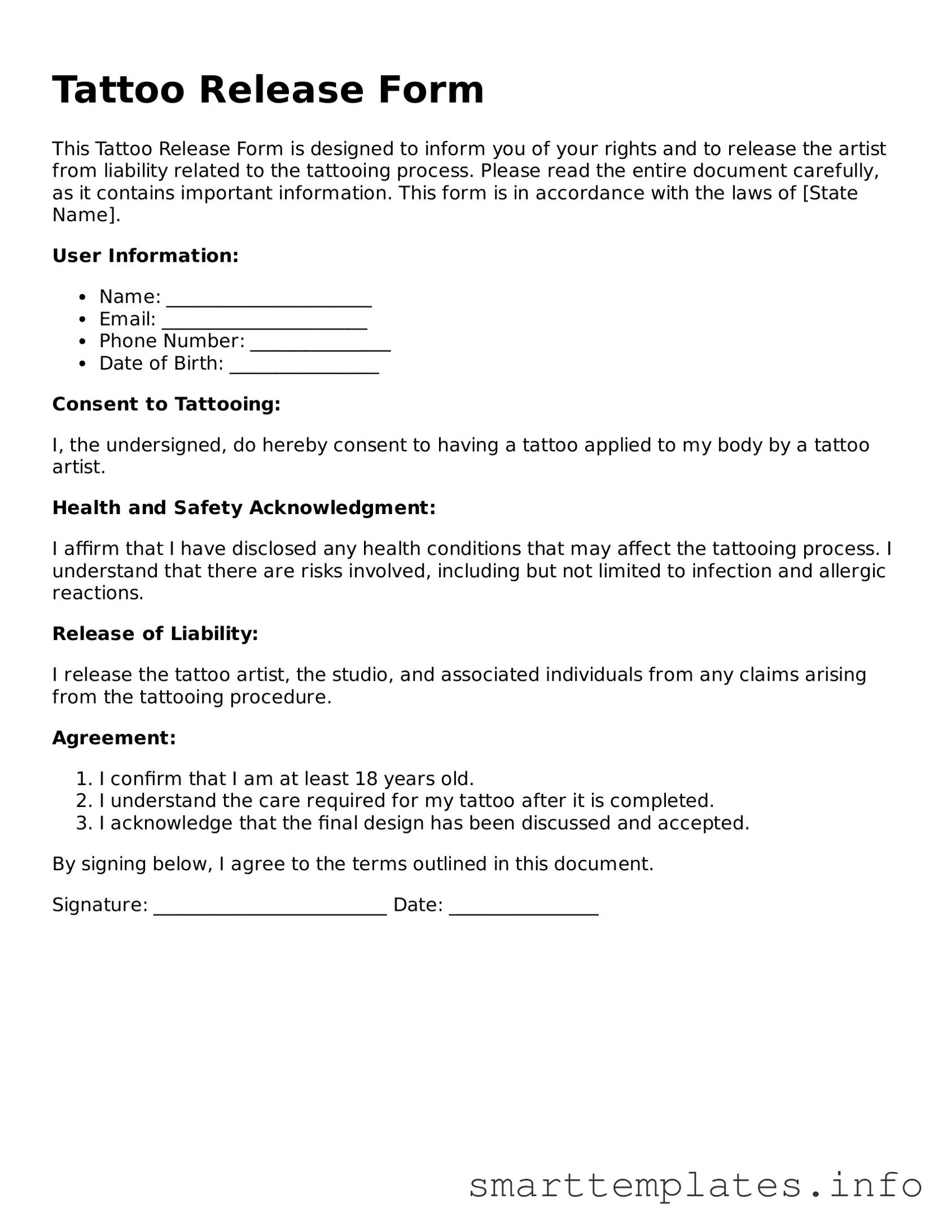 Attorney-Approved Tattoo Release Template
