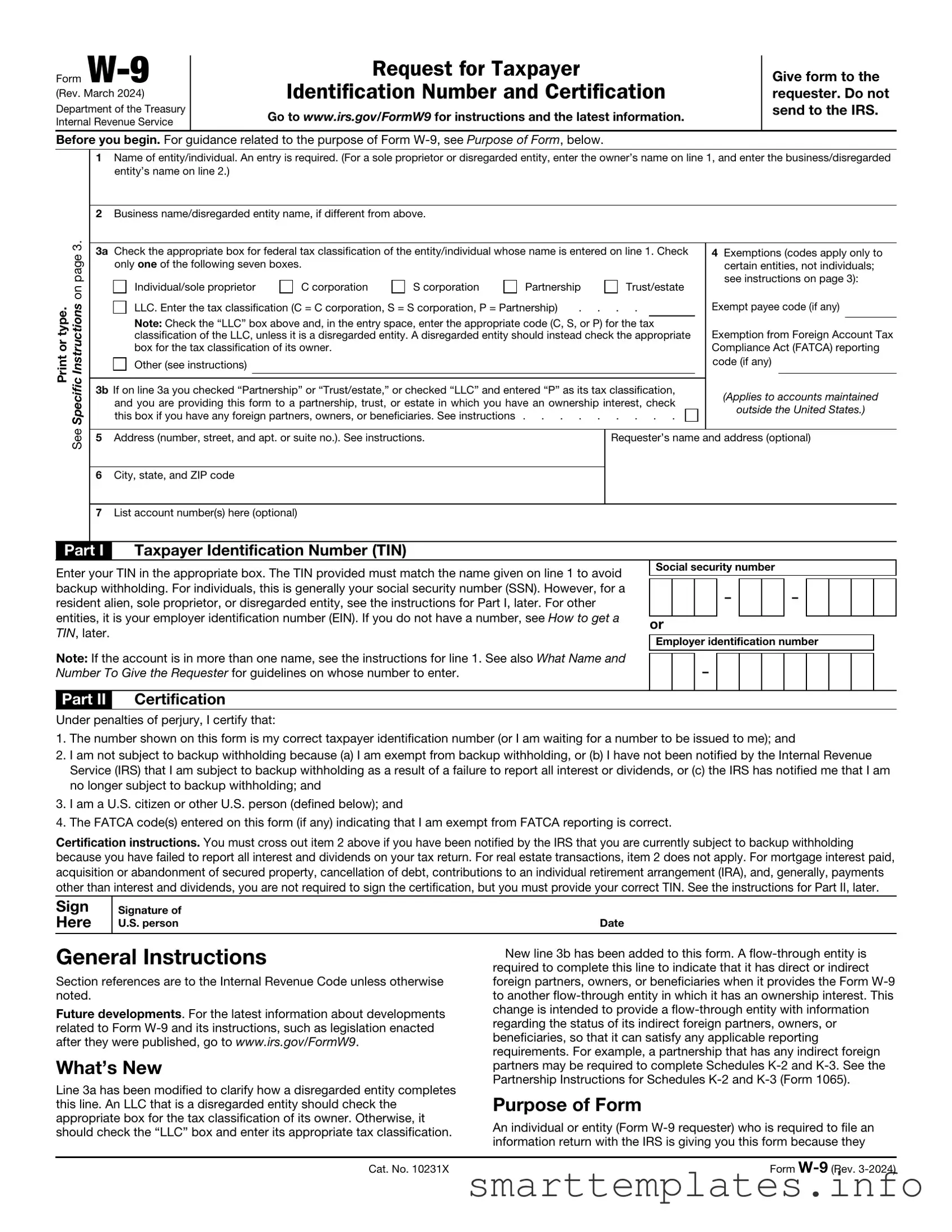 Fill in a Valid IRS W-9 Form