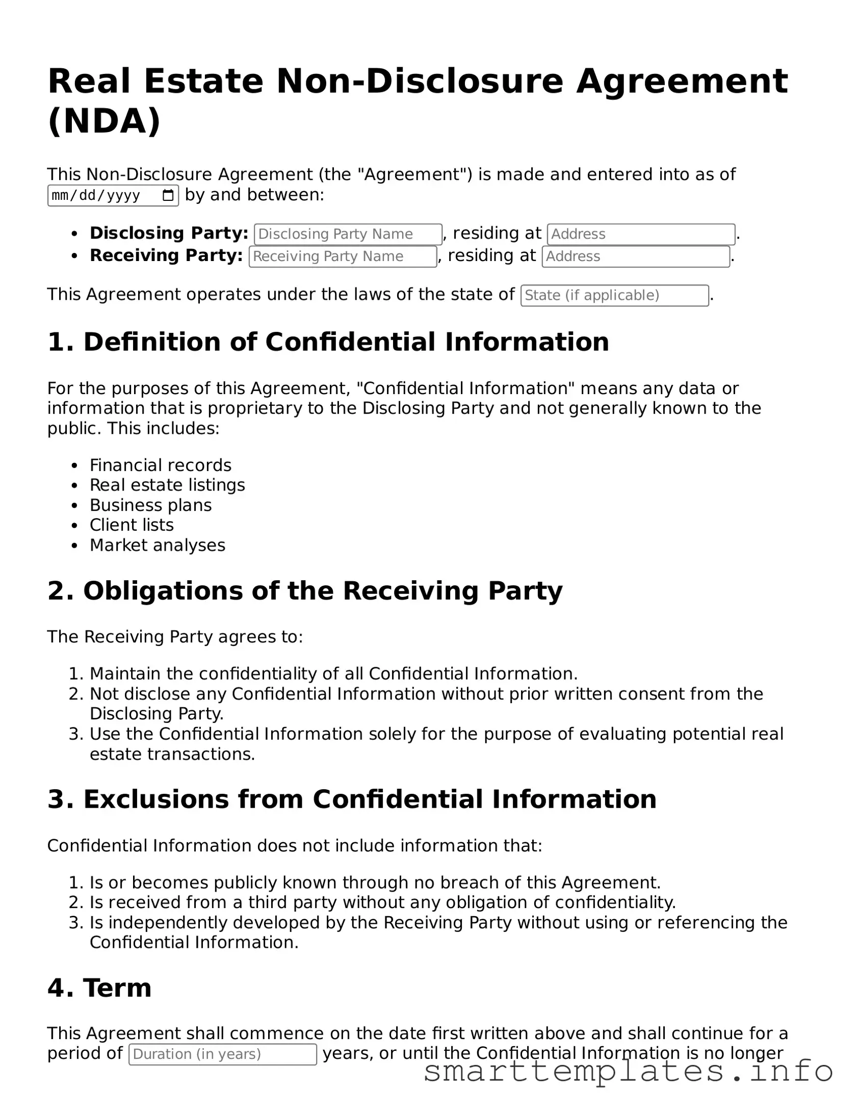 Attorney-Approved Real Estate Non-Disclosure Agreement Template