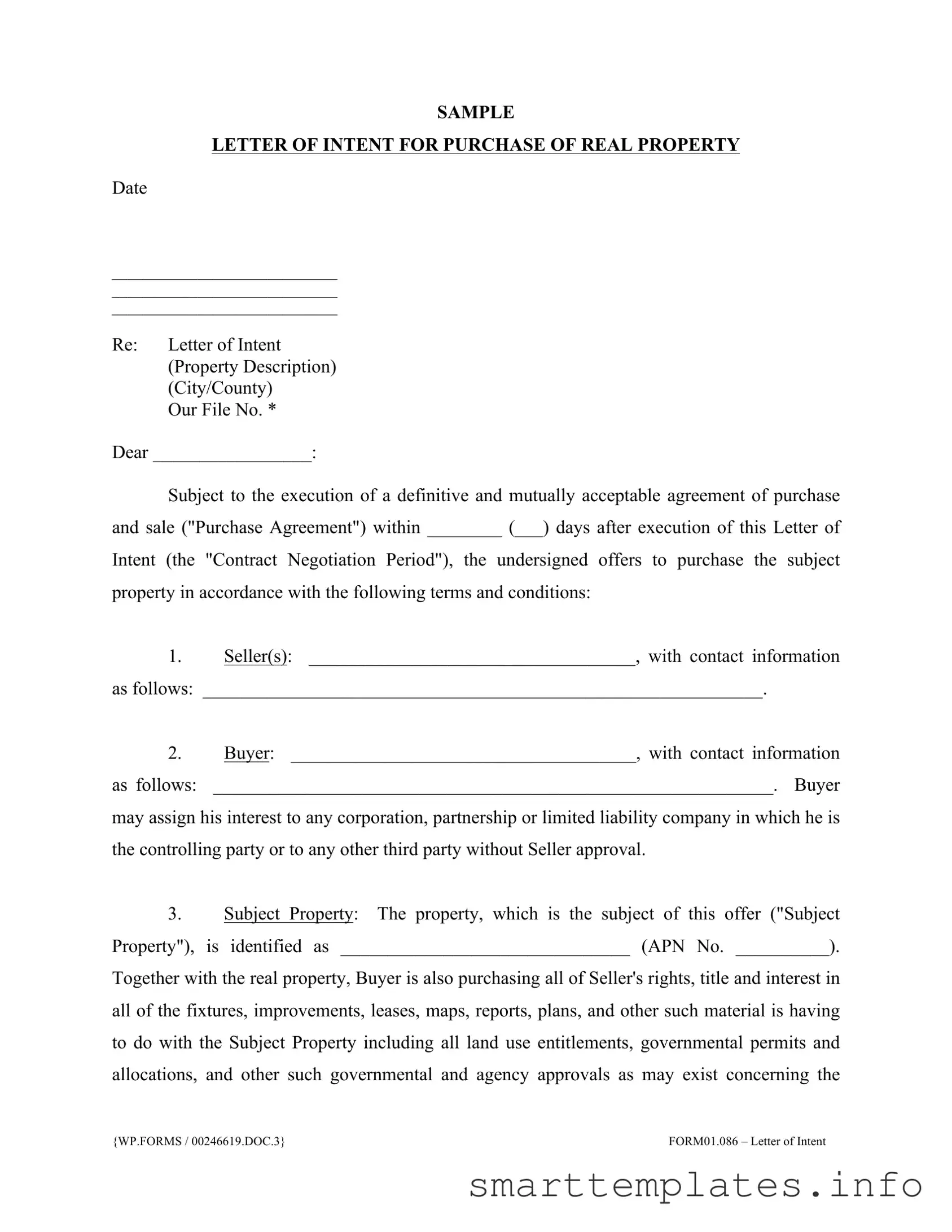 Fill in a Valid Letter To Purchase Land Form