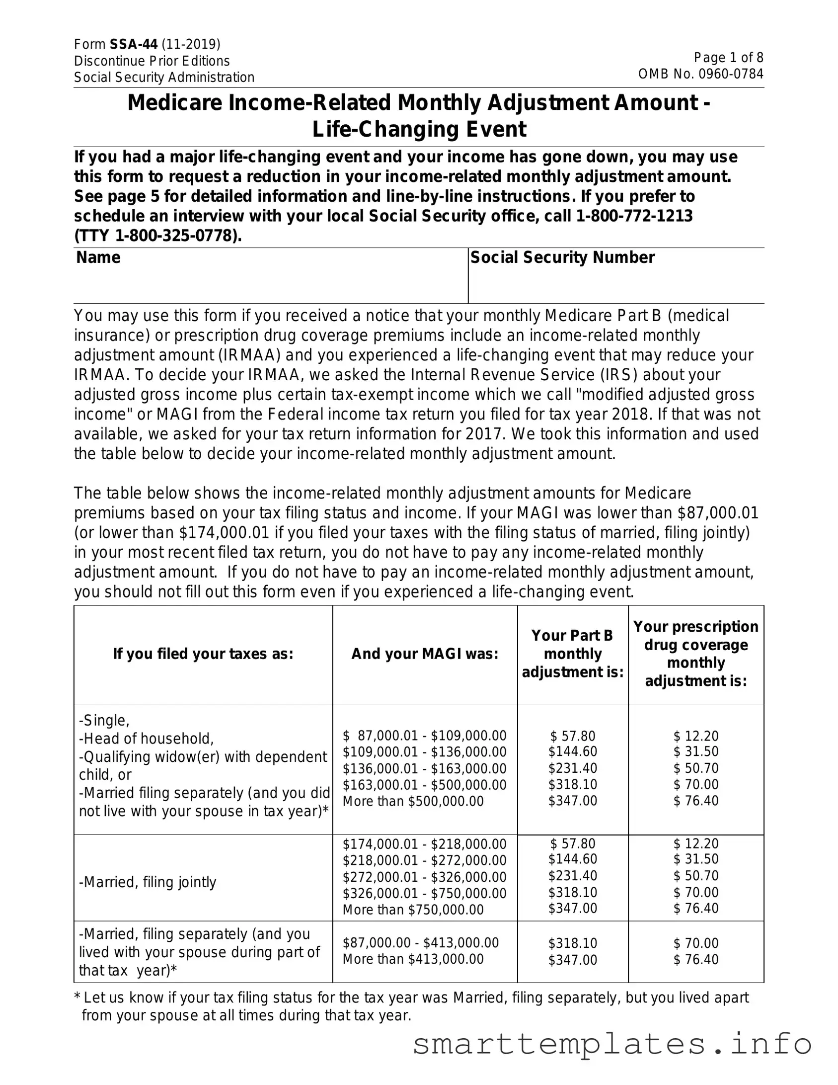 Fill in a Valid SSA SSA-44 Form