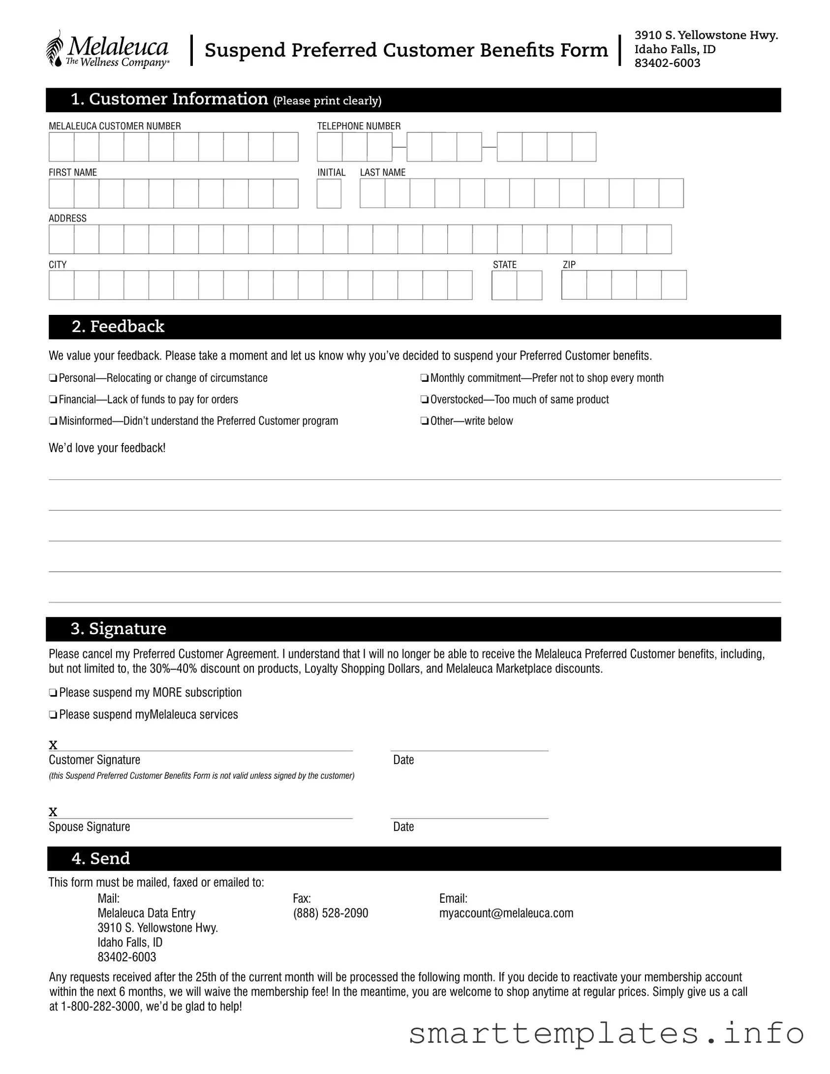 Fill in a Valid Melaleuca Cancellation Form
