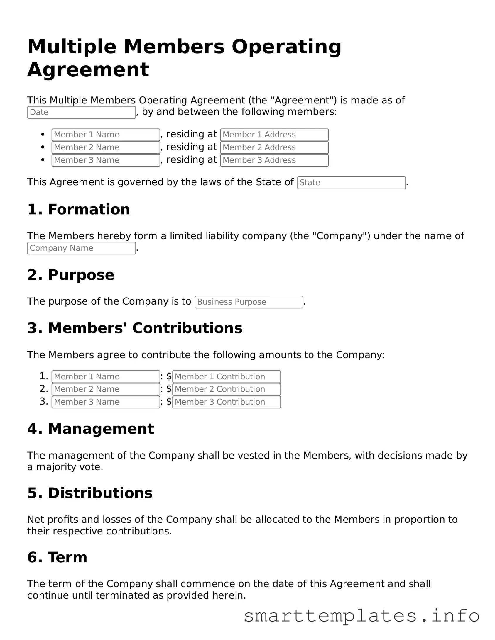 Attorney-Approved Multiple Members Operating Agreement Template