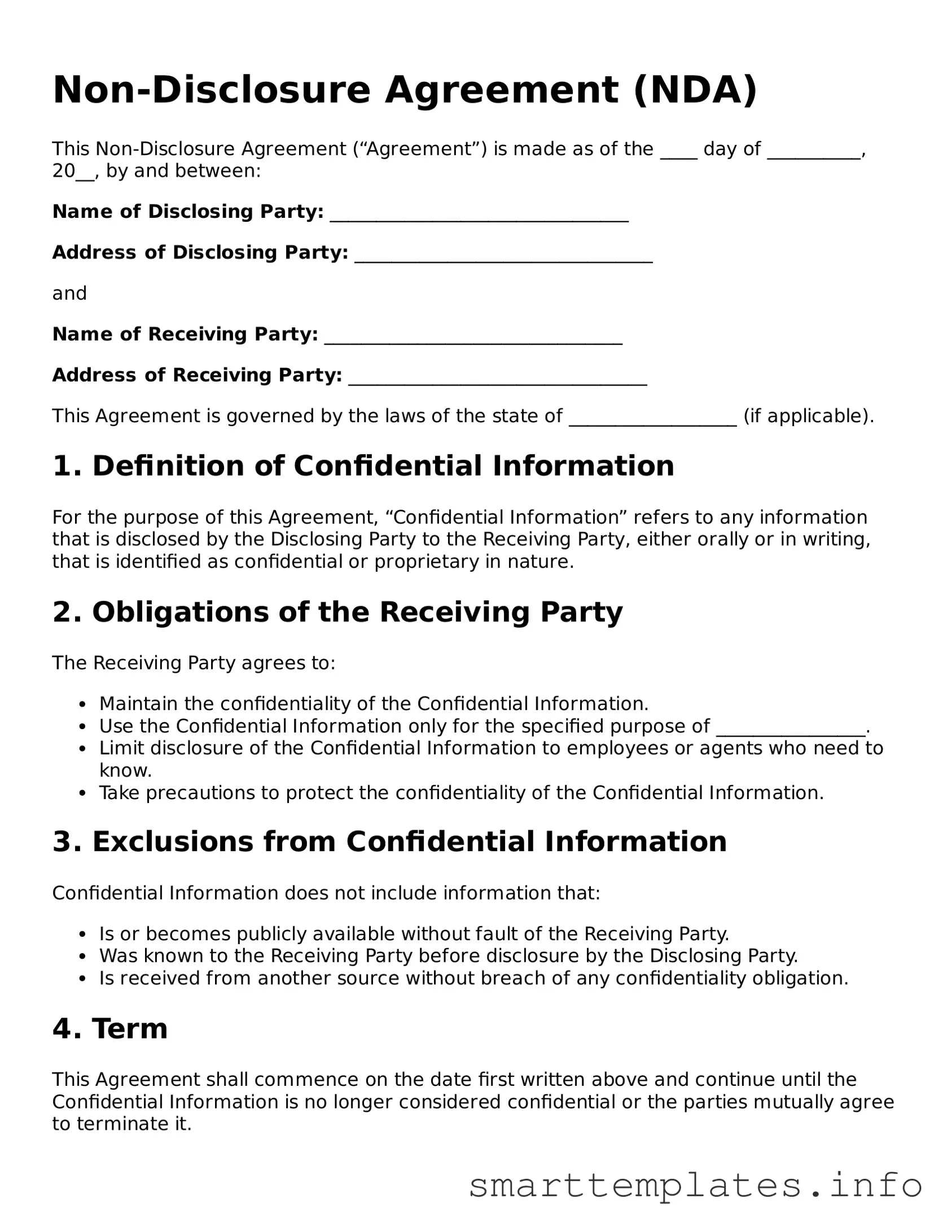Attorney-Approved Non-disclosure Agreement Template