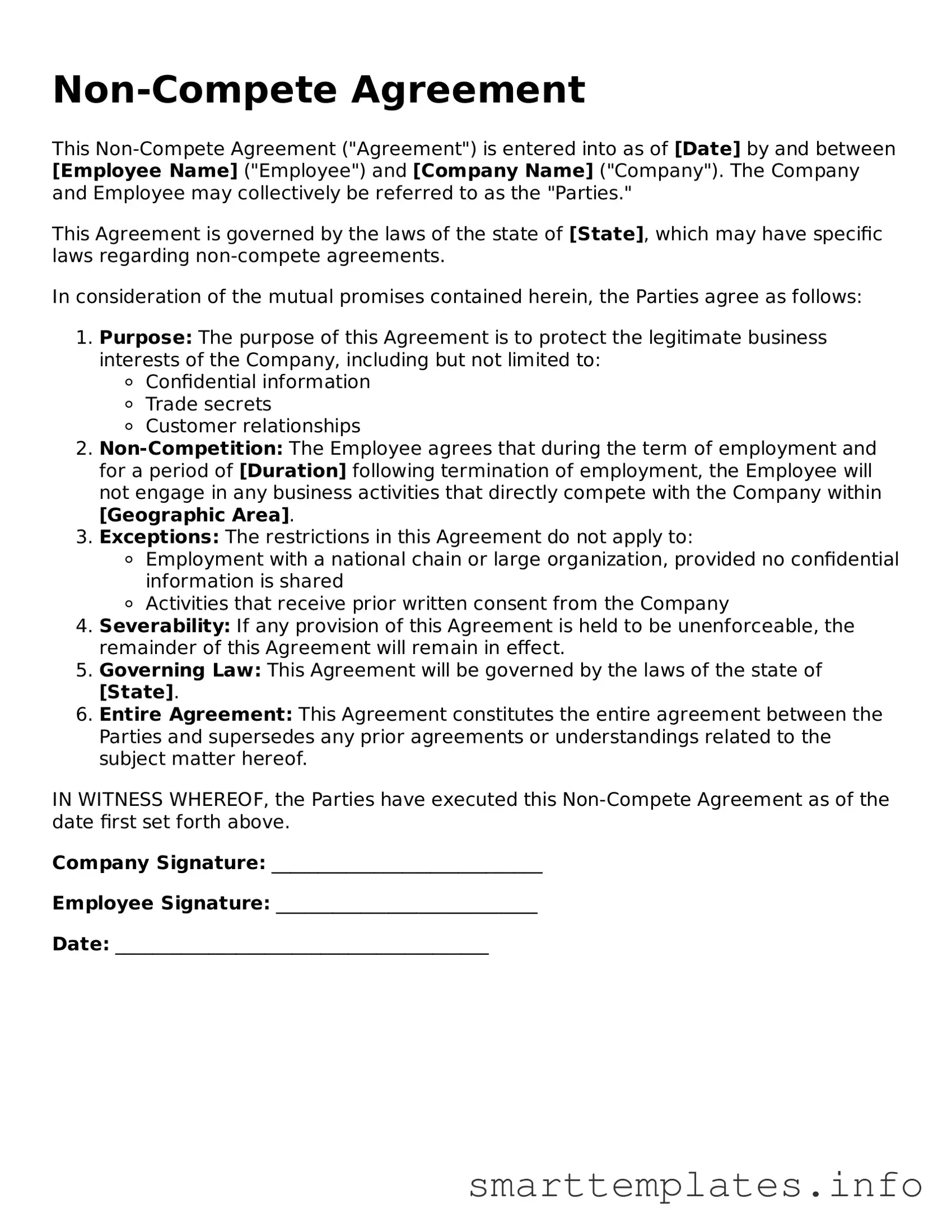 Attorney-Approved Non-compete Agreement Template