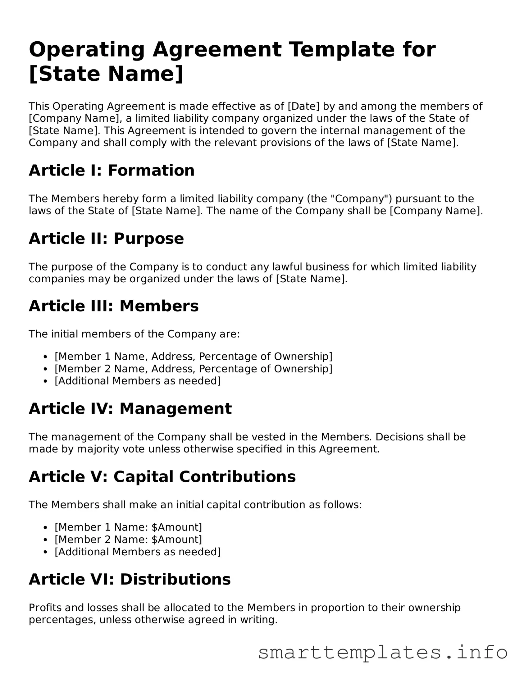 Attorney-Approved Operating Agreement Template