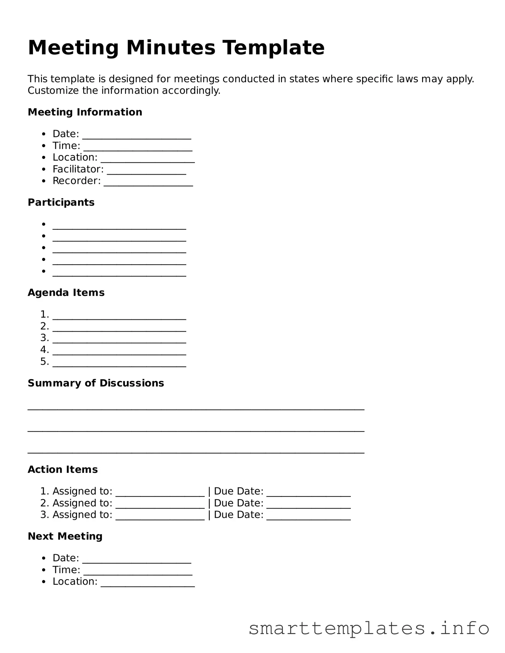Attorney-Approved Meeting Minutes Template