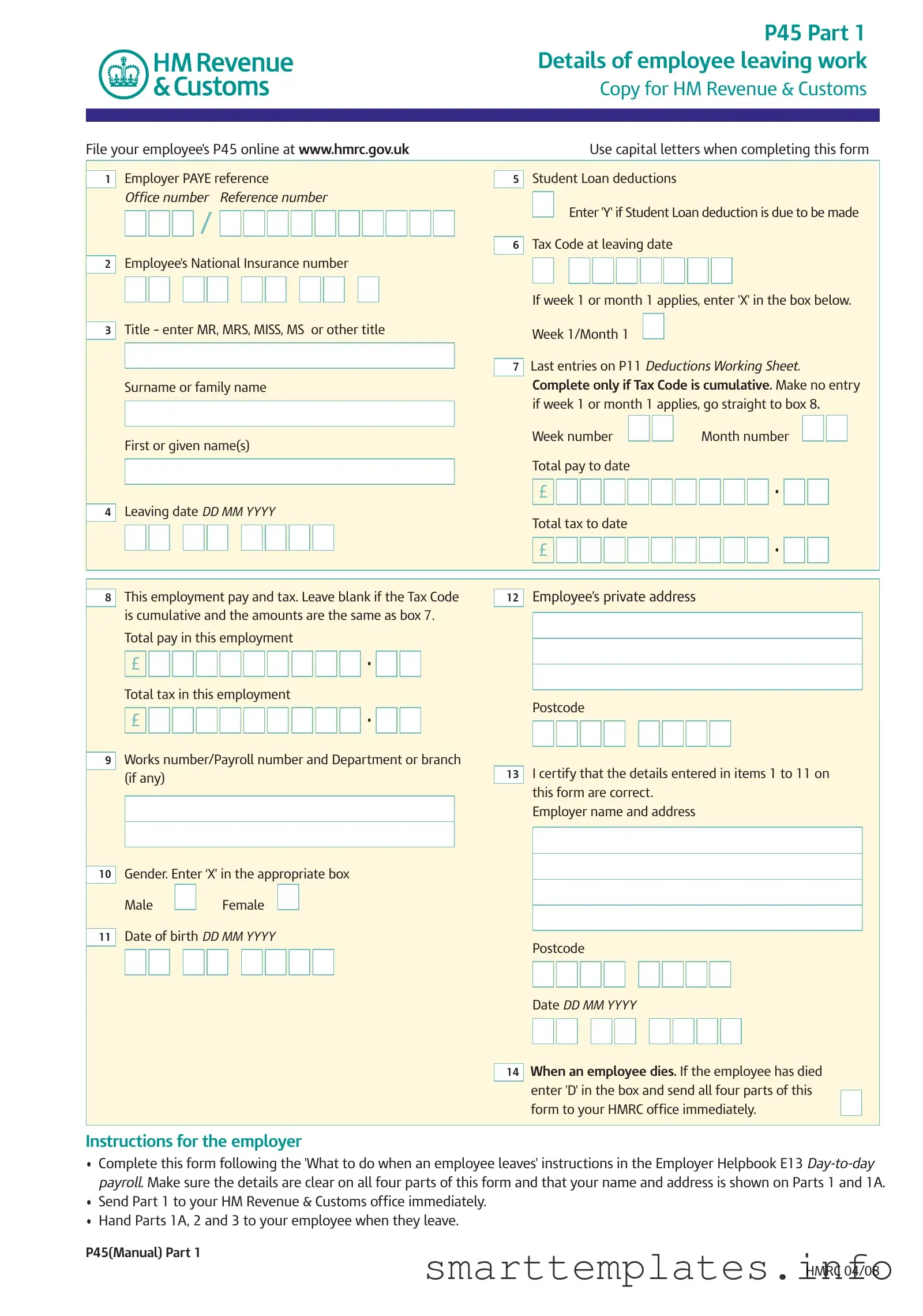 Fill in a Valid P 45 It Form