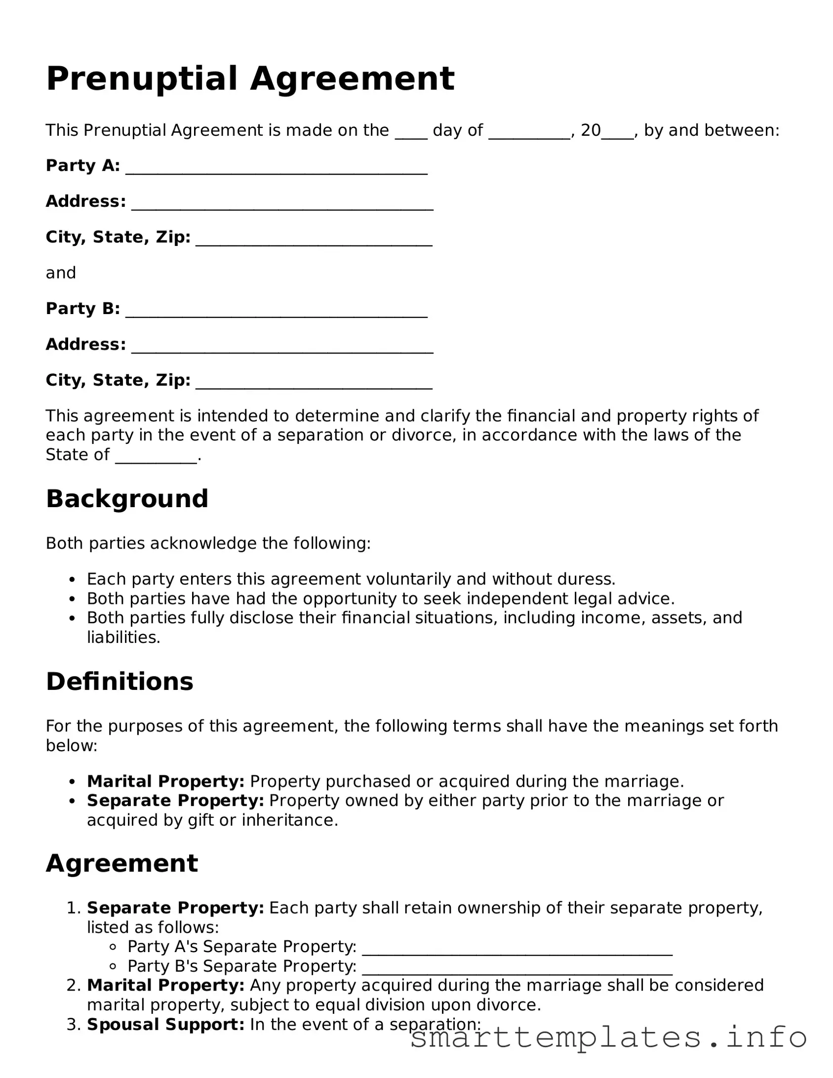 Attorney-Approved Prenuptial Agreement Template