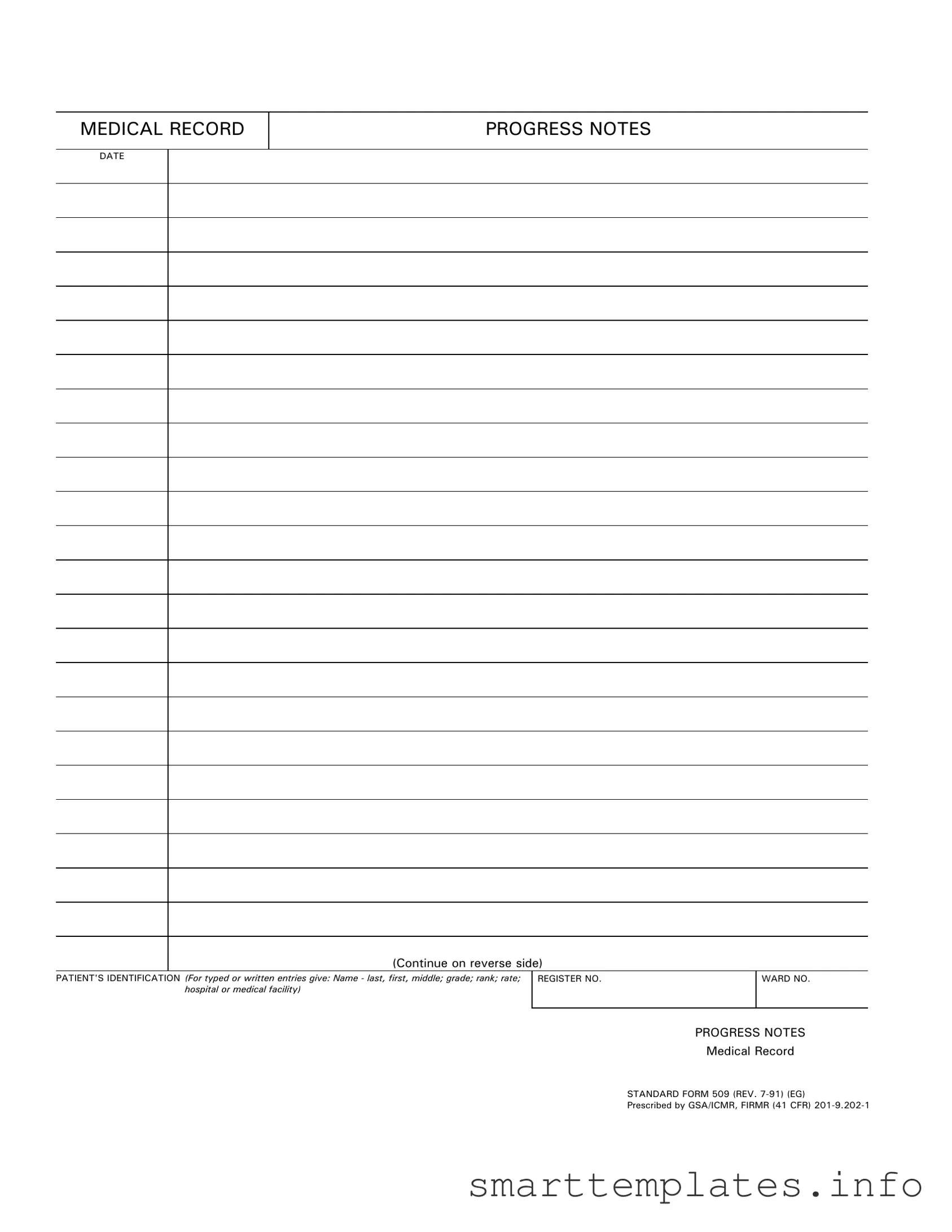 Fill in a Valid Progress Notes Form