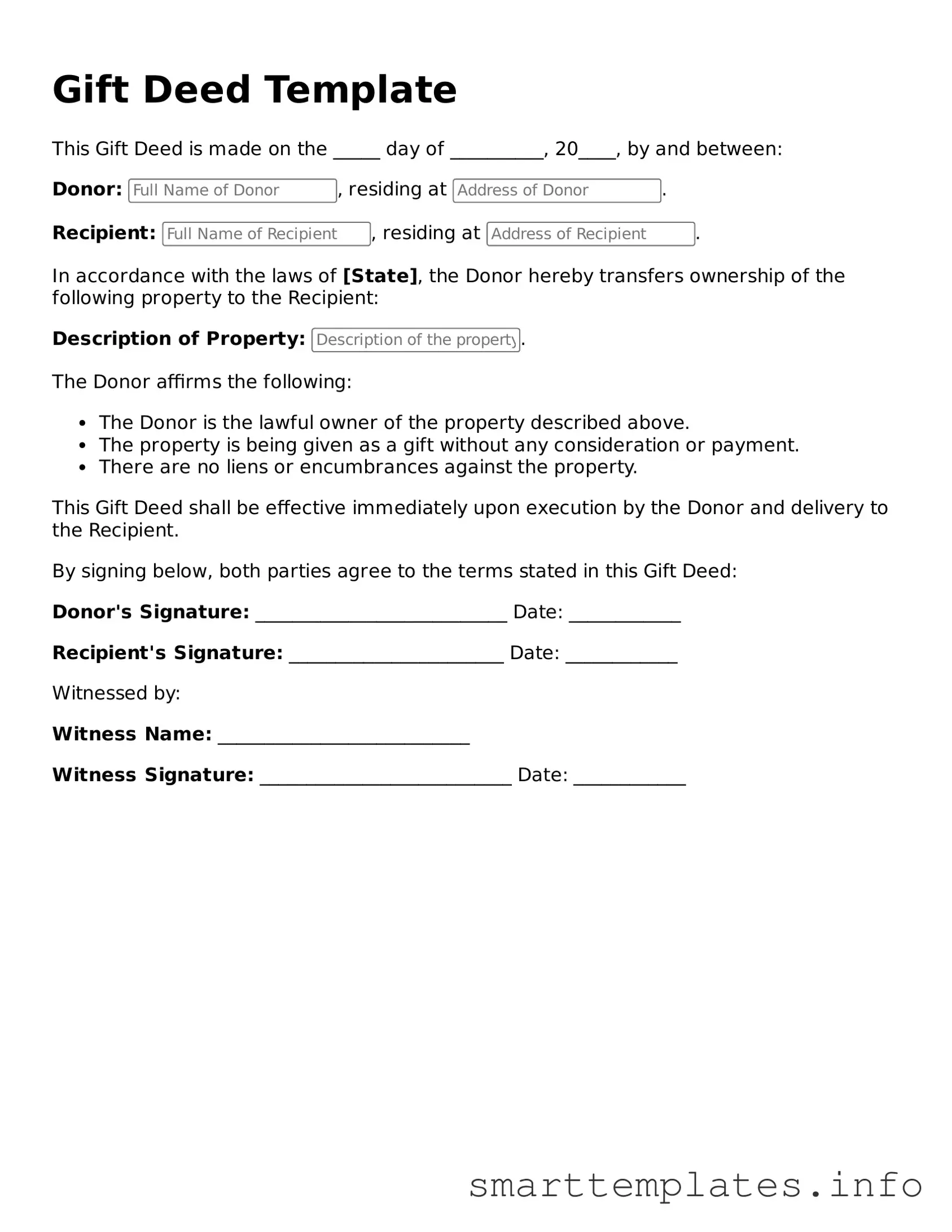Attorney-Approved Gift Deed Template