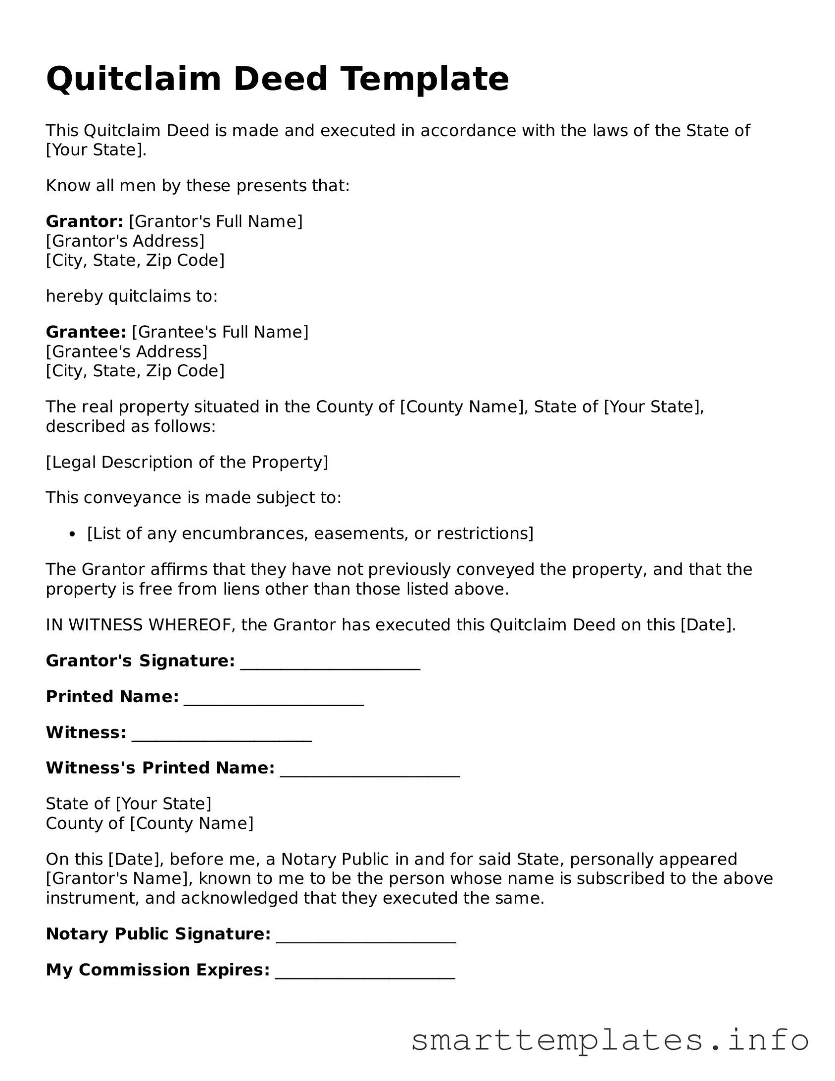 Attorney-Approved Quitclaim Deed Template