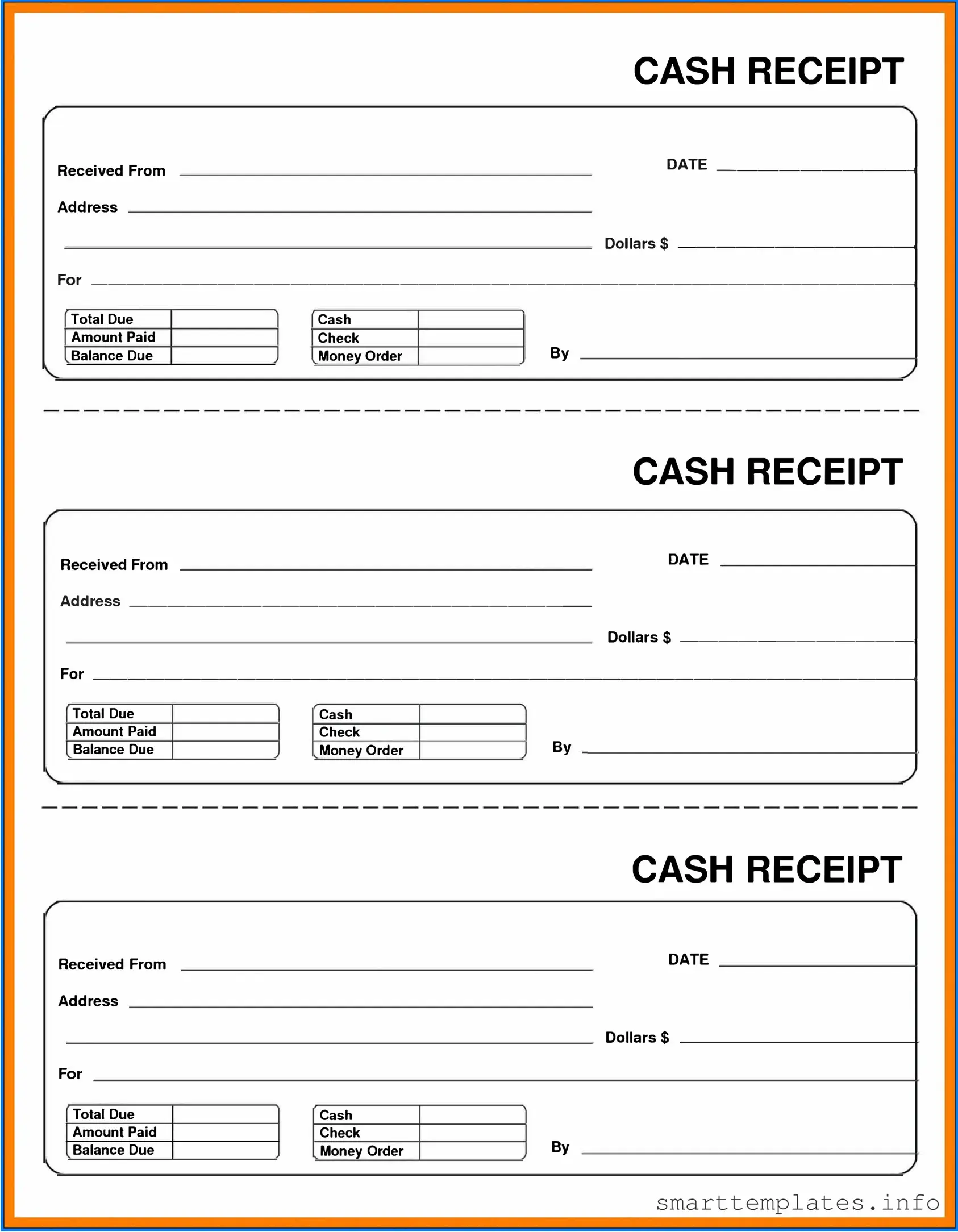 Fill in a Valid Cash Receipt Form