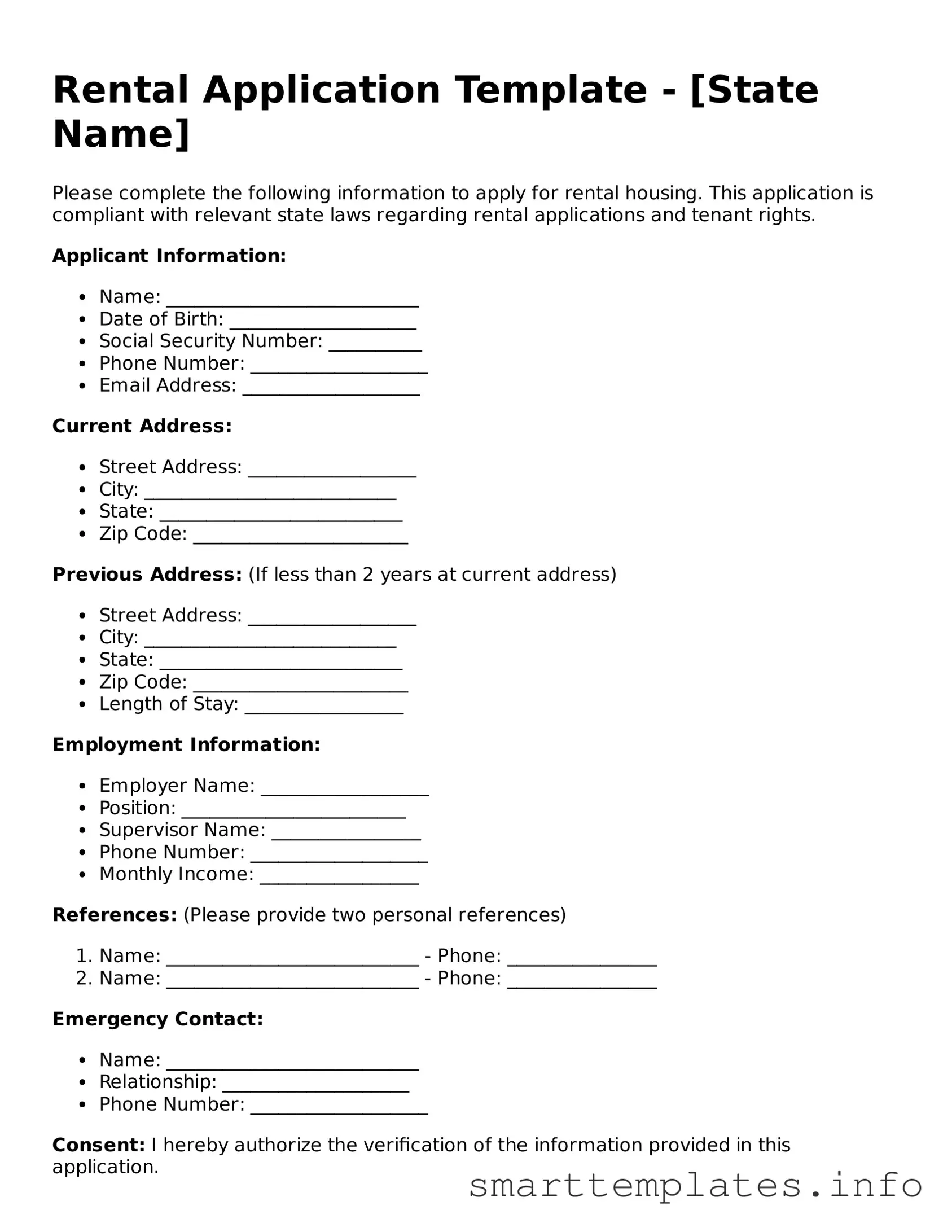 Attorney-Approved Rental Application Template