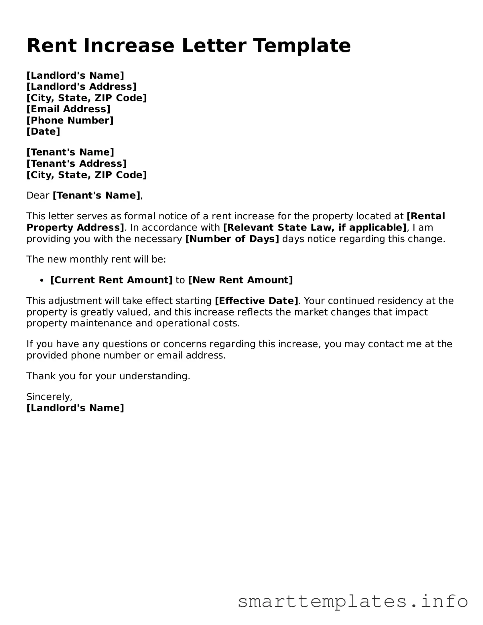 Attorney-Approved Rent Increase Letter Template