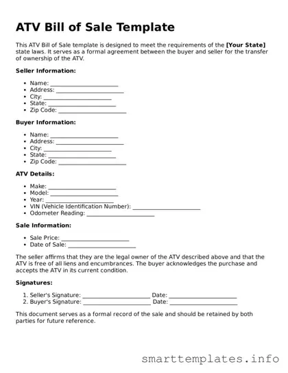 Attorney-Approved ATV Bill of Sale Template