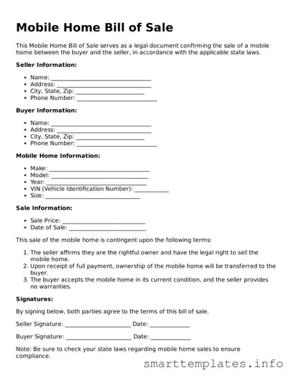 Attorney-Approved Mobile Home Bill of Sale Template