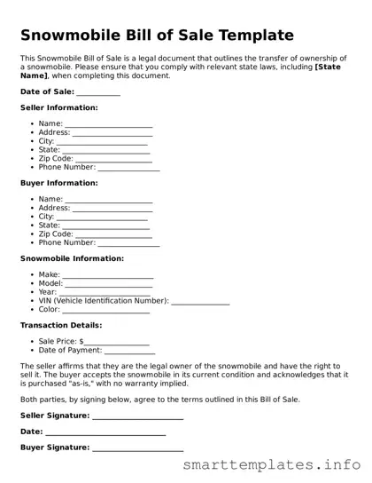Attorney-Approved Snowmobile Bill of Sale Template