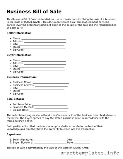 Attorney-Approved Business Bill of Sale Template