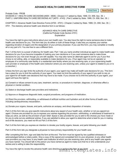 Fill in a Valid California Advanced Health Care Directive Form
