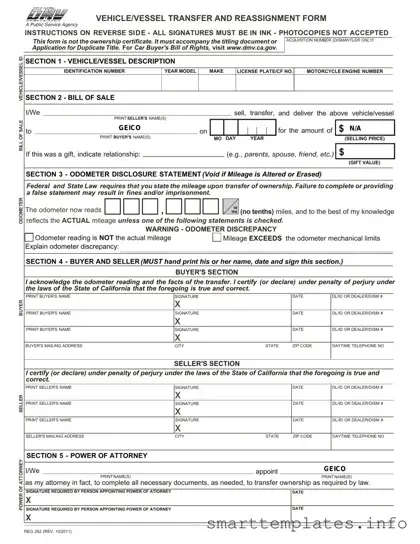 Fill in a Valid California Fotm Reg 262 Form
