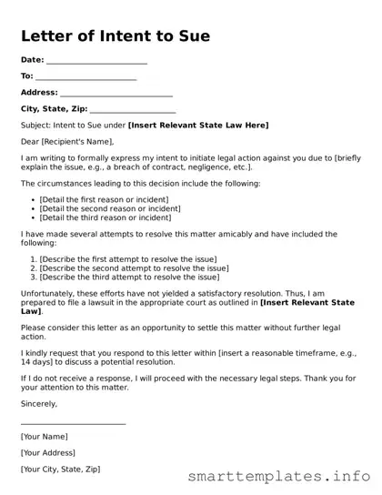 Attorney-Approved Letter of Intent to Sue Template