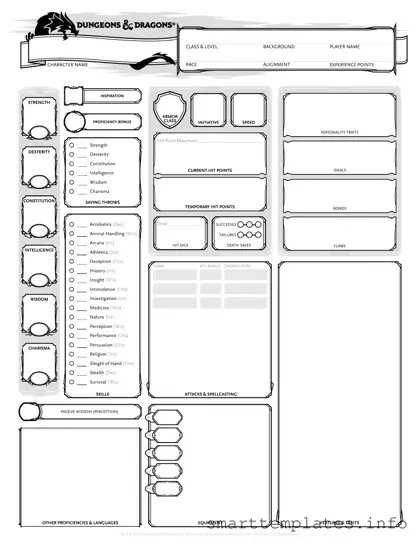 Fill in a Valid Dnd Character Sheet Form
