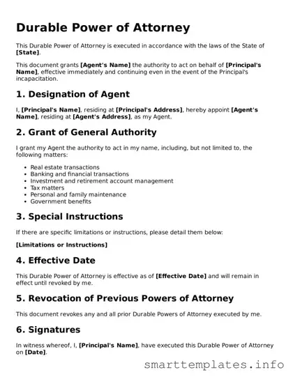 Attorney-Approved Durable Power of Attorney Template