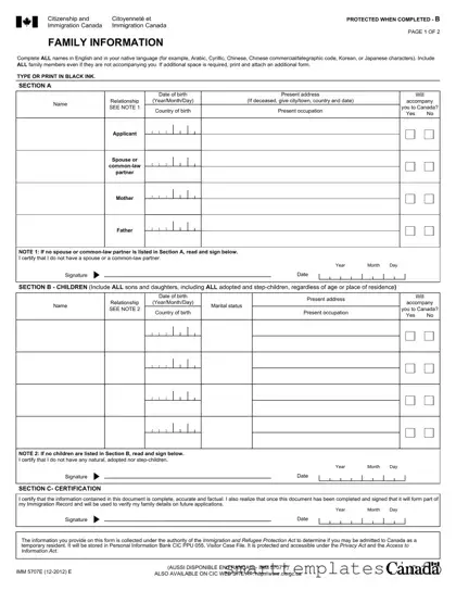 Fill in a Valid Imm5707 Form