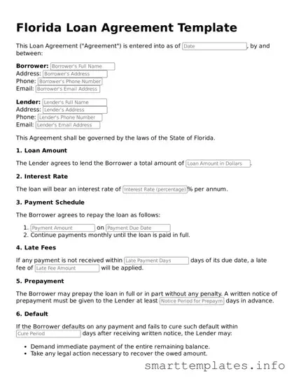 Legal Loan Agreement Template for Florida State