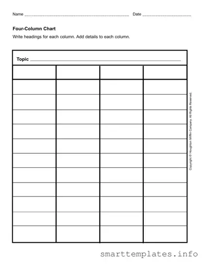 Fill in a Valid Four Column Chart Form