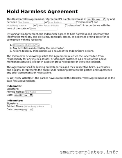 Attorney-Approved Hold Harmless Agreement Template
