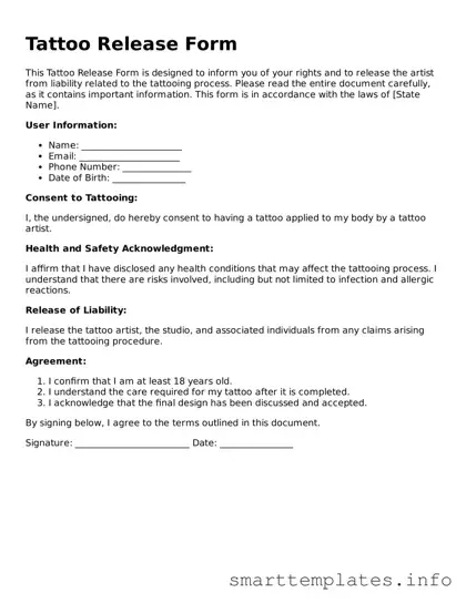 Attorney-Approved Tattoo Release Template