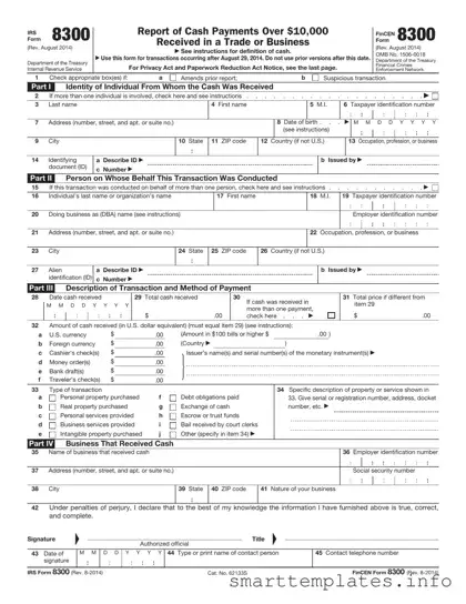 Fill in a Valid IRS 8300 Form
