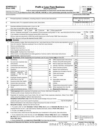 Fill in a Valid IRS Schedule C 1040 Form