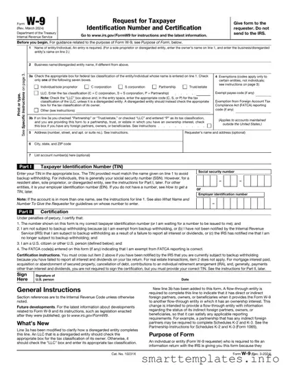 Fill in a Valid IRS W-9 Form